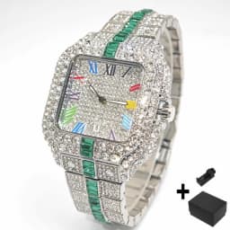 Hot Fashion Full Diamond Watch Men UNIGUET Brand Hip Hop Iced Out Bling Jewelry Square Quartz Wristwatch For Man Dropshipping