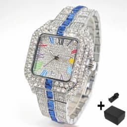 Hot Fashion Full Diamond Watch Men UNIGUET Brand Hip Hop Iced Out Bling Jewelry Square Quartz Wristwatch For Man Dropshipping