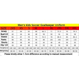 Adult Kids Football Goalkeeper Jerseys Tracksuit Custom Men Soccer Goalie Tracksuit Long Sleeve Uniform Boy Gatekeeper Outfit