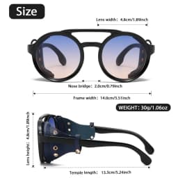Retro Sunglasses Men Women Leather Round Glasses Vintage Goggles Anti Wind Outdoors Sports Sun Glasses UV400