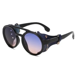 Retro Sunglasses Men Women Leather Round Glasses Vintage Goggles Anti Wind Outdoors Sports Sun Glasses UV400