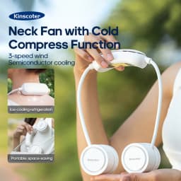 Portable Personal Sports Neck Fan 3-speed Wind with Cold Compress Function 800mAh*2 Mini Cooling Electric Fan for Outdoor Travel
