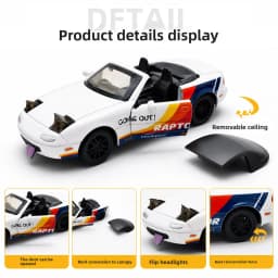 1:36 NISSAN GTR & RX7 MX5 Openable Doors Pull Back Toy, Painted Vehicle Collectible Ornament, Ideal Birthday Gift for Kids