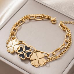 Gold Plated Bracelet Hip Hop Style Unique Fashion Fun Design Curved Unisex Jewelry