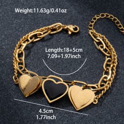 Gold Plated Bracelet Hip Hop Style Unique Fashion Fun Design Curved Unisex Jewelry