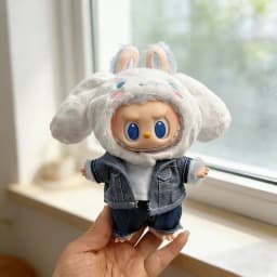 Kawaii Cartoon Anime Cosplay Clothing for 17cm Labubu Mini Plush Dolls Cute Costume Outfits Handmade Dolls Accessories Good Gift
