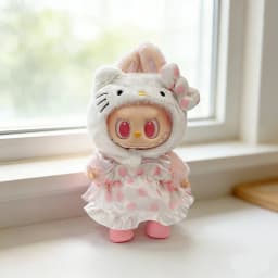 Kawaii Cartoon Anime Cosplay Clothing for 17cm Labubu Mini Plush Dolls Cute Costume Outfits Handmade Dolls Accessories Good Gift