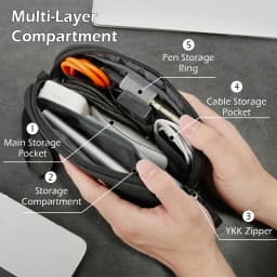 BANGE Travel Organizer Bag Power Bank Mini Pouch Electronics Gadgets Accessorie Case for USB Cable Cords,Hard Drives Storage Bag