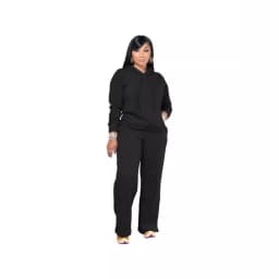Dres Sportowy Damski Solid Color Hooded Sweatshirt Pants Casual Long-sleeved Autumn Winter Suit Two Piece Set Women Outfit 2025