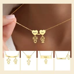 Jeshayuan New Trend Boy Girl Engraved Custom Name Necklace For Kids Stainless Steel Box Chain Necklaces Family Jewelry Gift