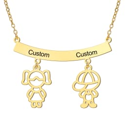 Jeshayuan New Trend Boy Girl Engraved Custom Name Necklace For Kids Stainless Steel Box Chain Necklaces Family Jewelry Gift
