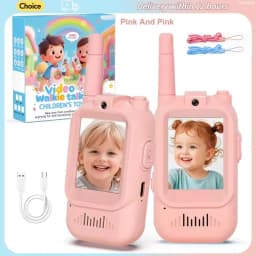 2PC Children's Video Walkie-talkie HD Walkie-talkie USB Charging Indoor Outdoor Entertainment Kids Toys Birthday Gifts Ages 3-12