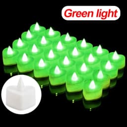 LED Flameless Candle Lights Battery Operated Tealights Heart Shaped Flashing Candles Birthday Wedding Party Romantic Decoration