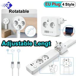 4 Styles Electrical Outlet Extender Plug Wall Outlet Extender Extendable Wall Socket Rotatable Folding Portable Power Socket