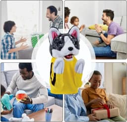 Kid Kung Fu Animal Toy Husky Glove Doll Game Plush Toy Boxer Hand Puppet Dog Action Interactive Toys Party Social Game