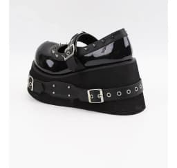 Kawaii Lolita Shoes Platform Platforms for Women Fashion Rivet Mary Jane Round Toe School Shoes Girl Cute Shoes Black