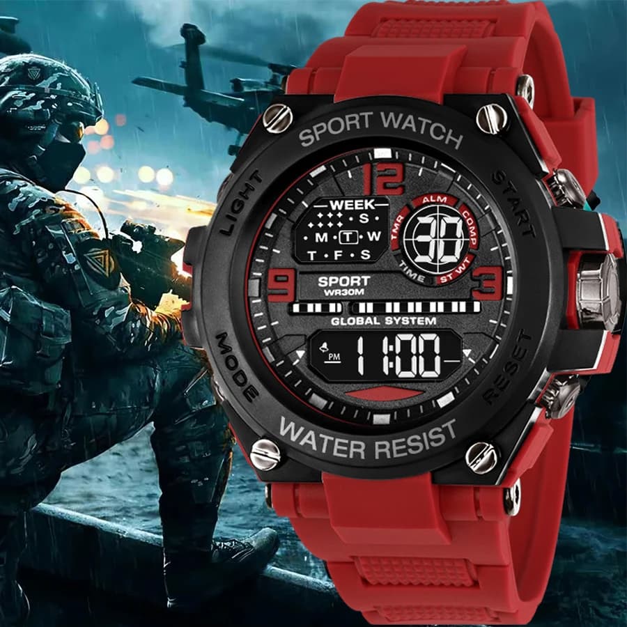 Luxury Electronic Watch for Man Outdoor Sports Men's Watches Stopwatch Waterproof Calendar LED Digital Sports Watch for Student