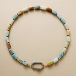 Minimalist Aesthetic Natural Stone Amazonite Handmade Brass Charm Elegant Choker Necklaces Bohemia Designer Woma Jewelry
