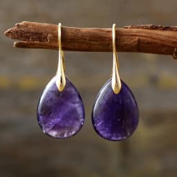 Classy Designer Hook Natural Stone Dangling Huggie Woman Waterdrop Earrings Elegant Gems Jewellery Creative Gifts