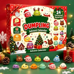 24‑Days Christmas Dumpling Advent Calendar Gift Set, Holiday Countdown Ornaments, Desktop Decor, Festive Party Favor Gifts