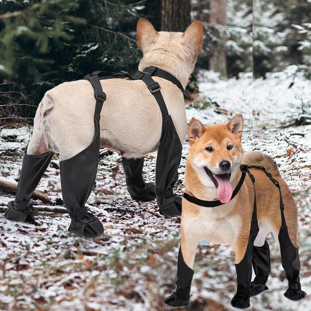 Anti-Slip Dog Shoes Pet Paw Dog Rain Booties Dirty-proof Anti-fall Dog Outdoor Suspender Sock Shoes Winter Waterproof Dog Boots
