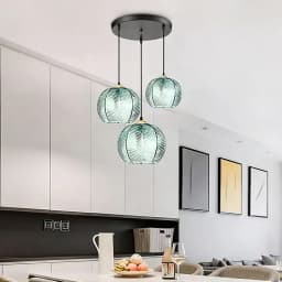 Modern Nordic Striped Glass Pendant Light for Kitchen Island Dining Bedroom Hanging Ceiling Lamp Home Decor Chandelier