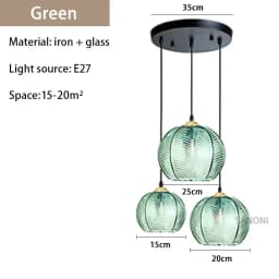 Modern Nordic Striped Glass Pendant Light for Kitchen Island Dining Bedroom Hanging Ceiling Lamp Home Decor Chandelier
