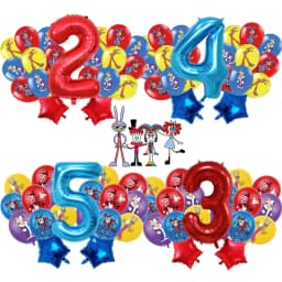The Amazing Digitals Circus Digit 1-9 Balloons Kids Kawaii Birthday Decoration Baby Shower Gender Reveal Party Supplies Gift New