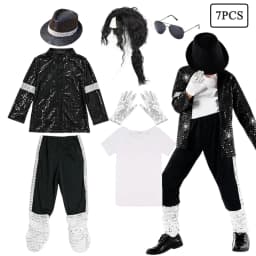 Kids Halloween Cosplay Outfit Boys Dance Show Performance Party Michael Jackson Carnival Pop Star Costume