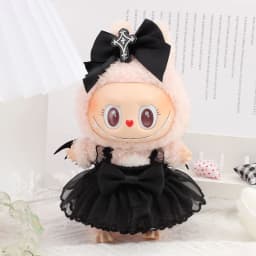 For Labubu Doll Clothing A skirt with black bat wings Halloween Doll Costumes 17cm Clothing Shoes Doll DIY Accessories
