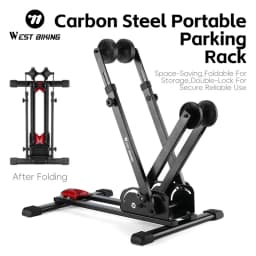 WEST BIKING 3-in-1 Bicycle Parking Rack Adjustable Foldable MTB Road Bicycle Stand Carbon Steel Bike Rack Bike Accessories