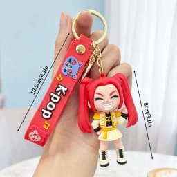 Hot Anime Kpop Idol Keychain Kawaii PVC Toys Keychains Rumi Zoey Mira Backpack Charm Couple Keyrings Birthday Gift For Girls