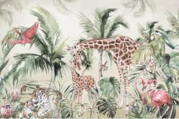 Custom Cartoon Animal Jungle Wallpaper Mural for Kindergarten Children's room Tiger Elephant Giraffe Background wallpaper