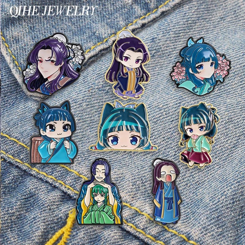 Maomao Light Novel Brooch Enamel Pins Cute Japanese Anime Cartoon Character Brooches Lapel Badge Jewelry Gift for Fans Friends
