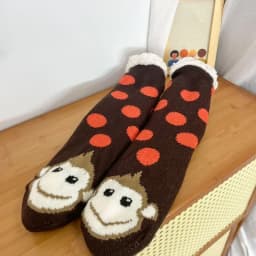 Fuzzy Fluffy Sock Women Winter Christmas Gift Warm Plush Non slip Home Sleeping Soft Female Floor Thermal Slipper Sock Snowflake