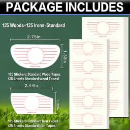 125/250P Golf Club Impact Tape Stickers Labels for Driver Woods Irons, Ball Hitting Recorder Training Aids for Swing Practice