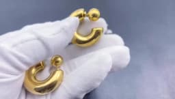 2025 New Fashion Exaggerated Earrings for Women 16K Gold Silver Plated Chunky Ball C Hoop Shaped Earring Stainless Steel Jewelry
