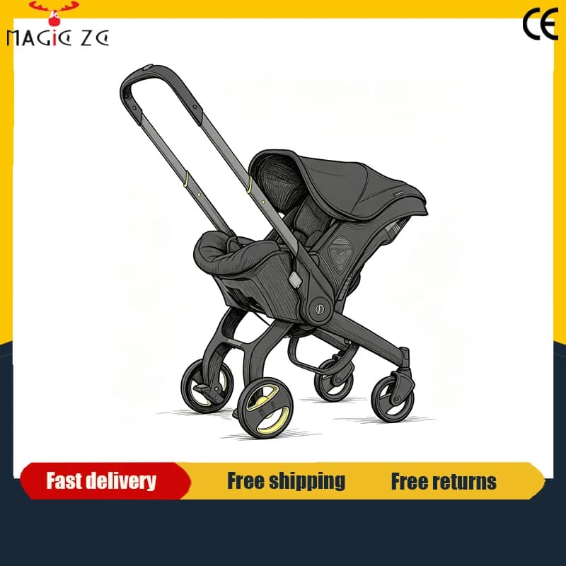 Compact 2-in-1 Dona Stroller Baby Stroller with Car Seat Lightweight Buggy Foldable Portable Pram New Model Travel Carriage Bestselling
