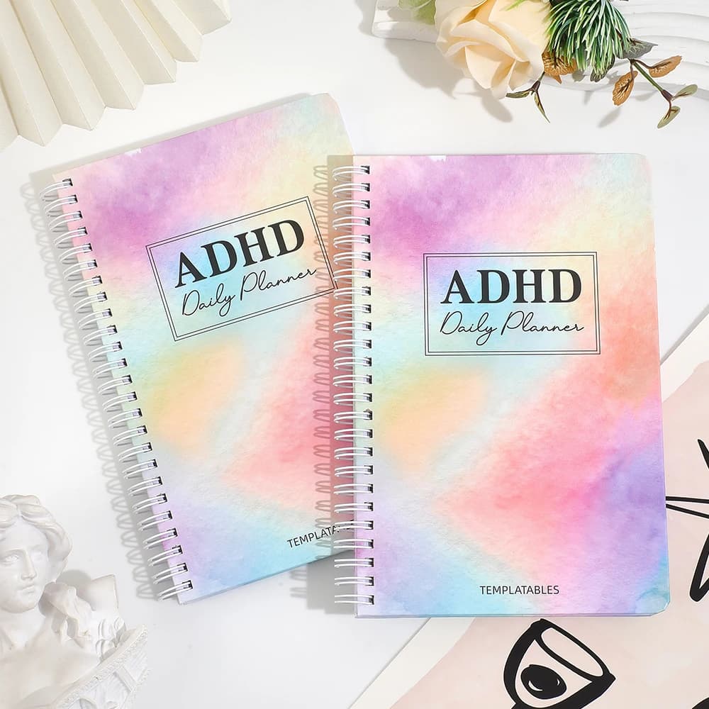 64 Sheets ADHD Daily Focus Planner A5 Notebook with Task Schedule Organizer Stickers for Neurodivergent Students Adults