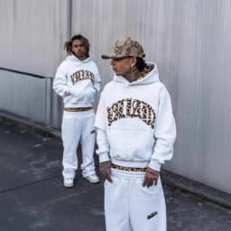 Y2K leopard Fashion High street print letter embroidered men sportswear suit casual American retro hoodie trend loose clothing
