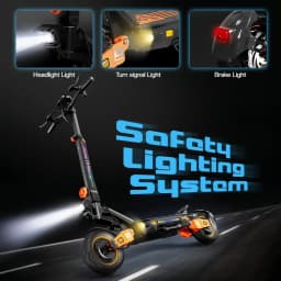 Electric Scooter 2400W Dual Motor, 52V 20.8Ah Battery, 40 Miles Range, 10" Off-Road Tires, Oil Disc Brake
