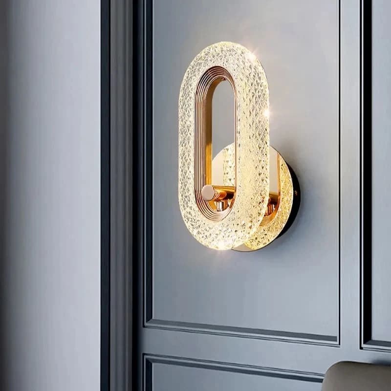 Modern Nordic Luxury Decor Wall Lamp Iron Base Acrylic Lampshade Exquisite Night Sconce Light LED Bedroom Decoration Wall Lustre