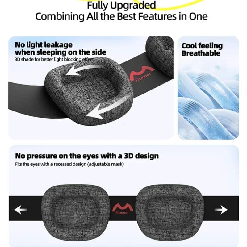 3D Sleeping Eye Mask Block Out Light Sleep Mask for Eyes Slaapmasker Eye Shade Blindfold Sleeping Aid Mask Eyepatch Adjustable