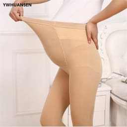 Spring Autumn Velevt Tights For Pregnant Women Adjustable High Waist Maternity Pantyhose U-shaped Belly Support Sock