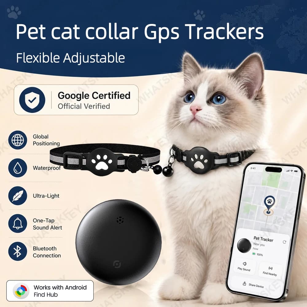Adjustable Pet Collar Pet Tracker Google Find My Android Antilost Gps Tracker Locator Tags Gps For Kitten With Detachable Locato