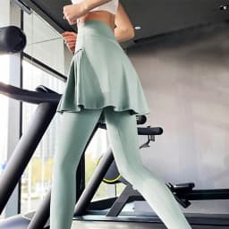 Aiithuug Side Ruched Women Tennis Skirted Leggings with Pockets Capris Yoga Leggings with Skirts Tennis Pickleball Clothing