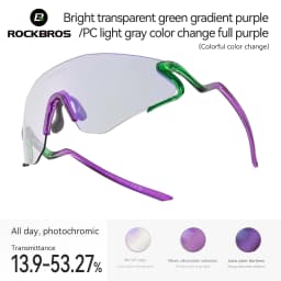ROCKBROS Photochromic Cycling Glasses Windproof Dustproof UV400 Protection Glasses Cycling Outdoor Sports Sunglasses Unisex