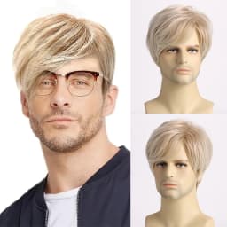 Short Natural Curly Hair For Male Young Men Heat Resistant Fiber Synthetic Wigs