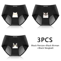 3PCS Cotton Menstrual Panties Leak Proof Breathable Cartoon cat Panties Woman Women Girls Physiological Pants Women's Intimates