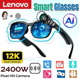 Lenovo 2026 New Smart Glasses AI Translation Bluetooth Conversation Recording Listening To Music Smart Sunglasses for Men Women